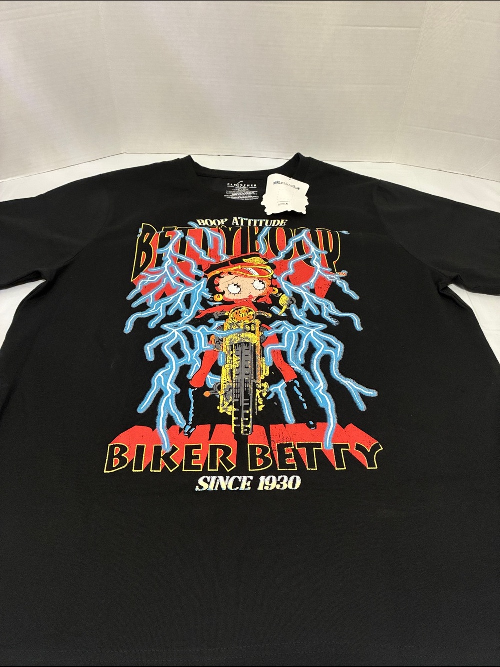 Mens Biker Betty Graphic Tee - Black